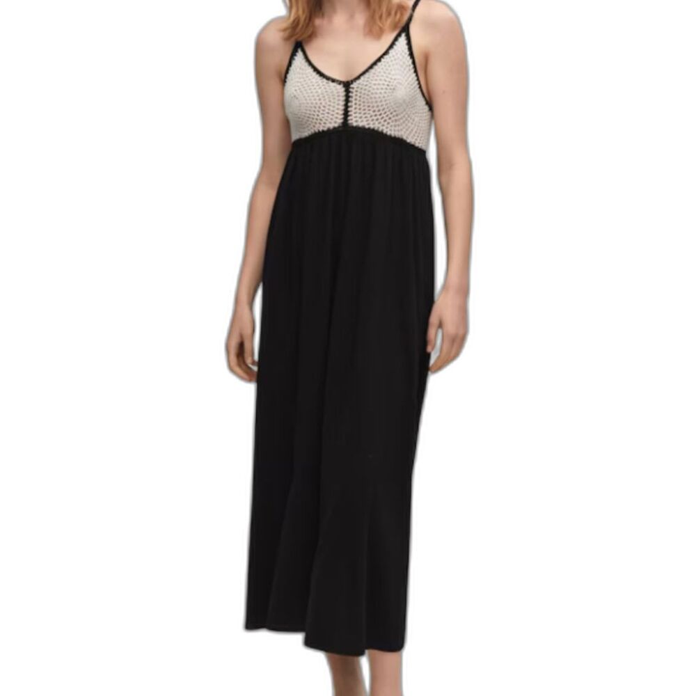 Mango Crochet panel dress